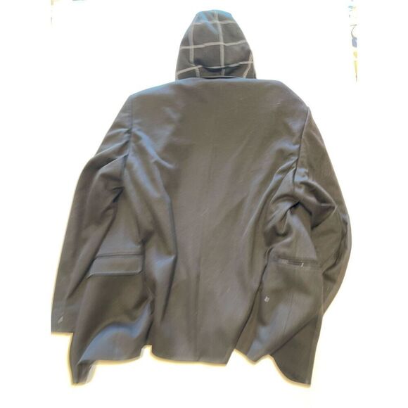 Express Mens Hooded Black Zip Button Jacket Size Medium.. hoodie zips out - Picture 9 of 9